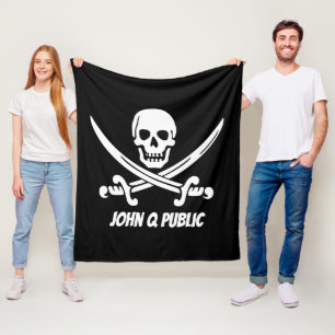 Piratenflagge-Piraten-Flagge mit Namen Fleecedecke