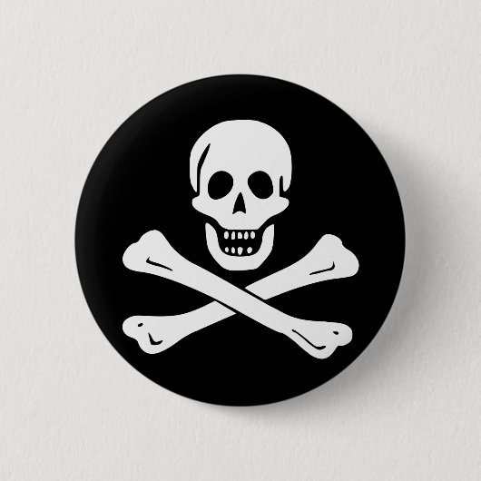 Piratenflagge-Piraten-Flaggen-Knopf Button (Vorderseite)