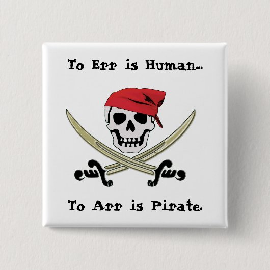 Piratenflagge-Piraten-Gesprächs-Button-Knopf Button (Vorderseite)