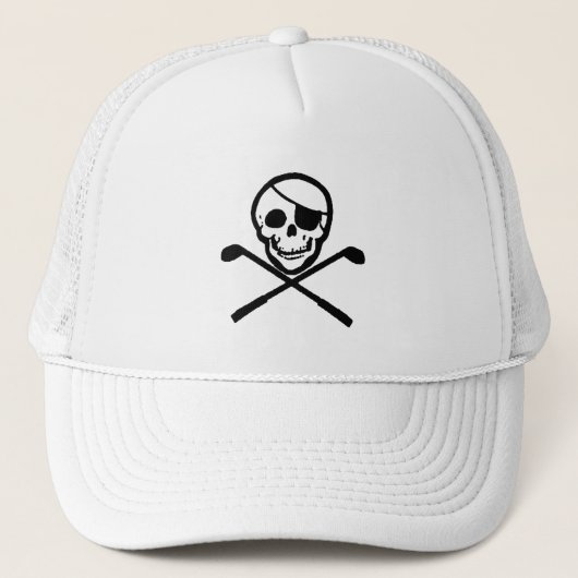 Piratenflagge-Piraten-Golfspieler-Kappe Truckerkappe (Vorderseite)
