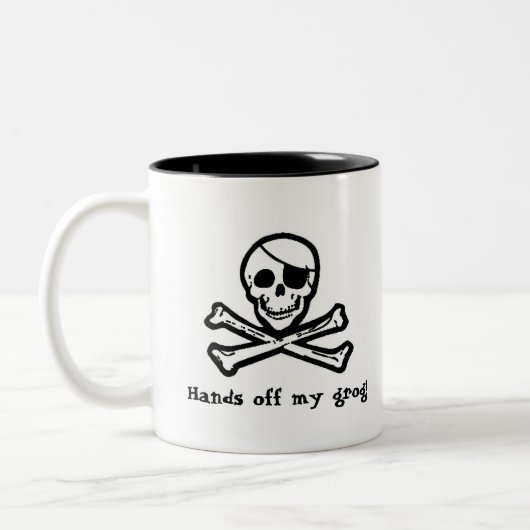 Piratenflagge-Piraten-Grog-Tasse Zweifarbige Tasse (Links)