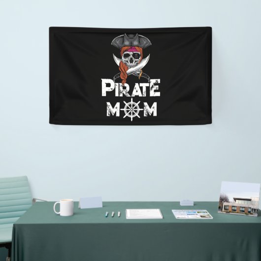 Piratenflagge Piratenflagge Mama Skull & Crossbone Banner (Messeveranstaltung)
