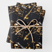 Piratenflagge-Piratenflagge, schwarzes Gold 3D Geschenkpapier Set (Beispiel)