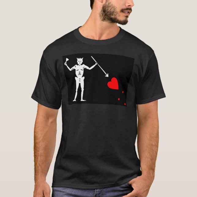 Piratenflagge Piratenflagge Skelett Hallow T-Shirt (Vorderseite)