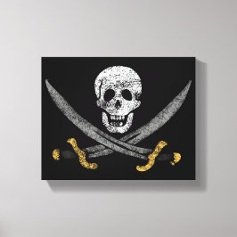 Piratenflagge Piratenflagge Skull und Schwerter Leinwanddruck