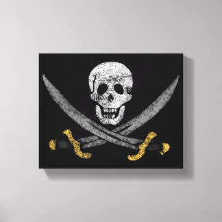 Piratenflagge Piratenflagge Skull und Schwerter Leinwanddruck
