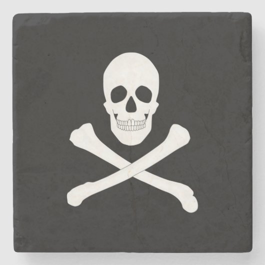 Piratenflagge (Piratenflagge) Steinuntersetzer (Vorderseite)