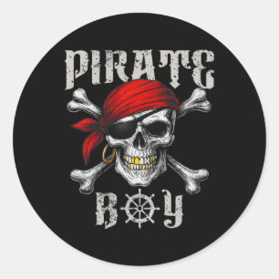 Piratenflagge-Piratenflagge und Schädelkreuze H Runder Aufkleber