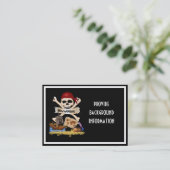 Piratenflagge, Piratenschiff & Piratenpost Visitenkarte (Stehend Vorderseite)