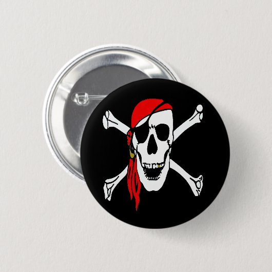 Piratenflagge Pirates Skull und Knochen Button (Vorne & Hinten)
