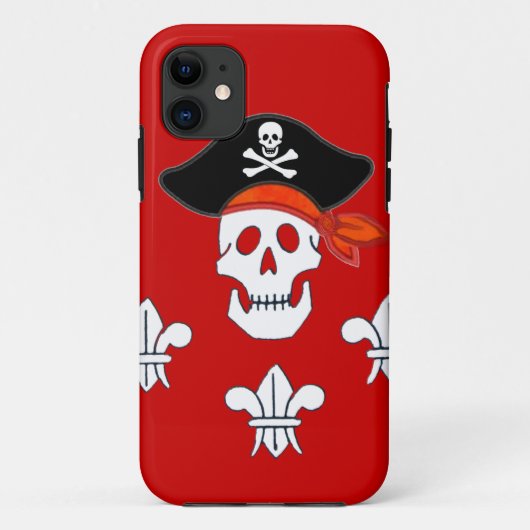 PIRATENFLAGGE, PIRATHAT UND DREI LILIEN Case-Mate iPhone HÜLLE (Rückseite)