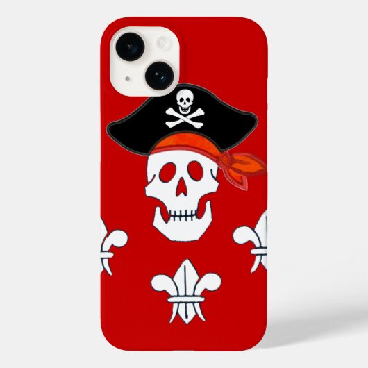 PIRATENFLAGGE, PIRATHAT UND DREI LILIEN Case-Mate iPhone HÜLLE (Rückseite)