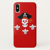 PIRATENFLAGGE, PIRATHAT UND DREI LILIEN Case-Mate iPhone HÜLLE (Rückseite)