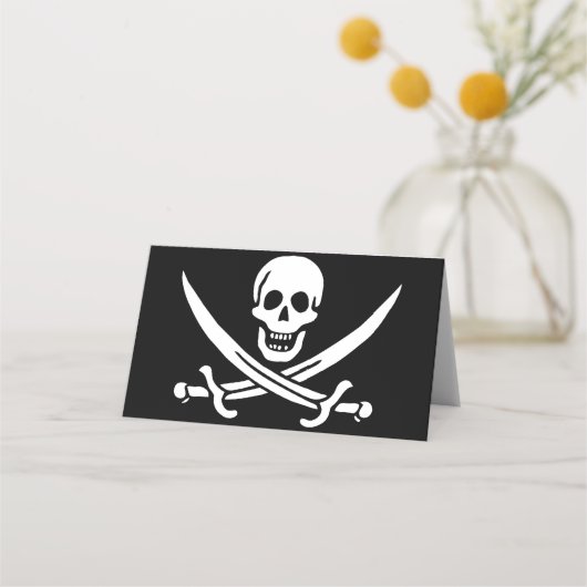 Piratenflagge Platzkarte (Vorderseite)