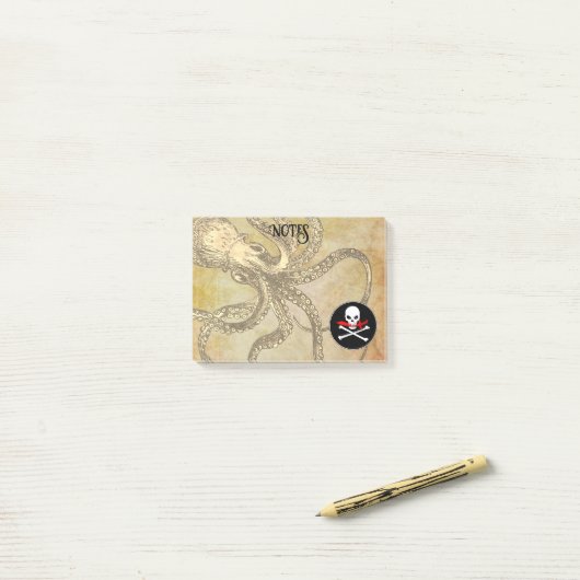 Piratenflagge Post-it Klebezettel (Auf Schreibtisch)