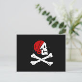 Piratenflagge Postkarte (Stehend Vorderseite)
