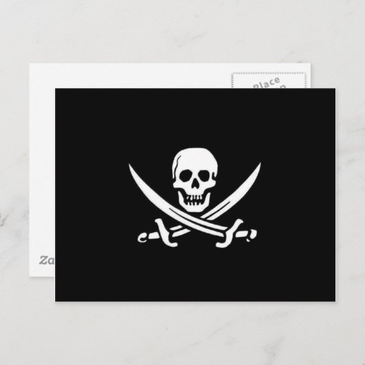 Piratenflagge Postkarte (Vorne/Hinten)
