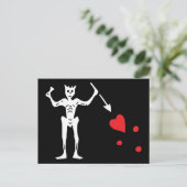 Piratenflagge Postkarte (Stehend Vorderseite)