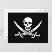 Piratenflagge Postkarte (Vorne/Hinten)