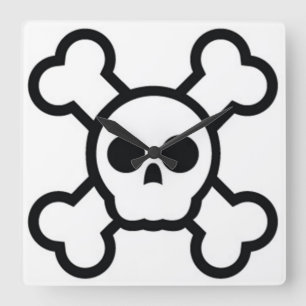 Piratenflagge Quadratische Wanduhr