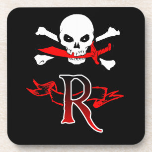 Piratenflagge R Monogramm Getränkeuntersetzer