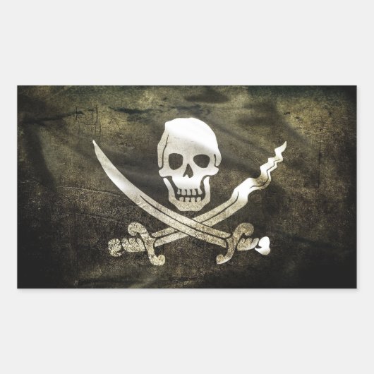 Piratenflagge Rechteckiger Aufkleber (Vorderseite)