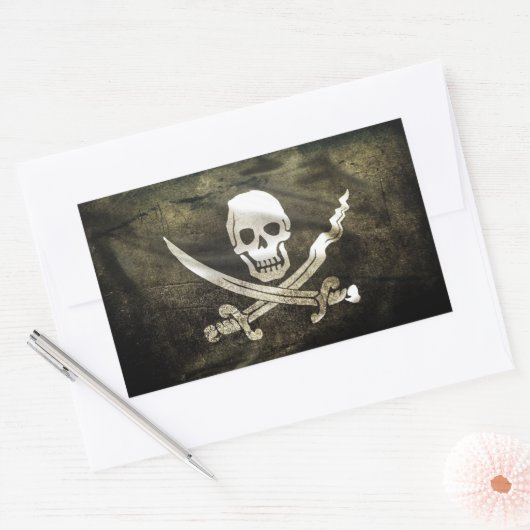 Piratenflagge Rechteckiger Aufkleber (Umschlag)