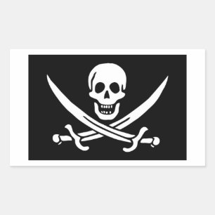 Piratenflagge Rechteckiger Aufkleber