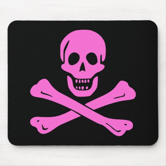 Piratenflagge-Rosa Mousepad (Vorne)