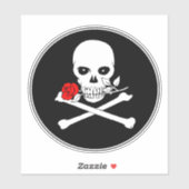Piratenflagge (Rose) Vinyl-Aufkleber Aufkleber (Blatt)