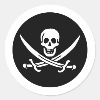 Piratenflagge Runder Aufkleber