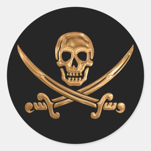Piratenflagge Runder Aufkleber (Vorderseite)