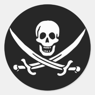 Piratenflagge Runder Aufkleber