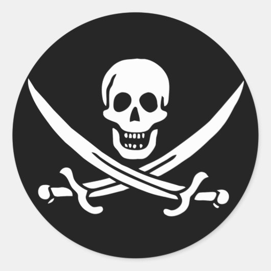 Piratenflagge Runder Aufkleber (Vorderseite)