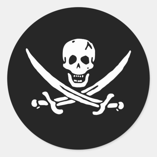 Piratenflagge Runder Aufkleber (Vorderseite)