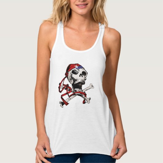 Piratenflagge Schädel und Kreuzknochen Tank Top (Vorderseite)