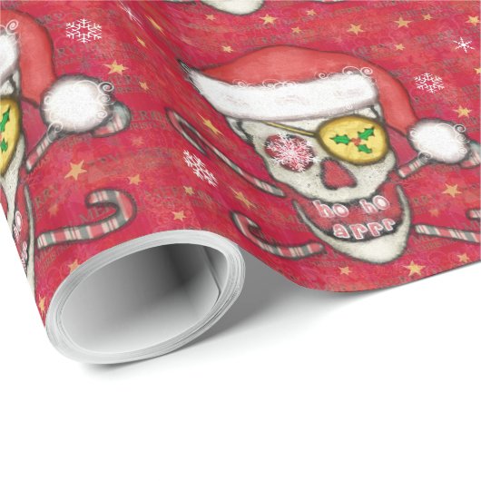 Piratenflagge-Schädel-Weihnachtsverpackungs-Papier Geschenkpapier (Rolleneckpunkt)