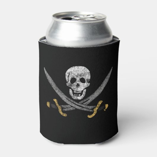 Piratenflagge "Skull and Schwerter" Dosenkühler (Kanne Vorderseite)