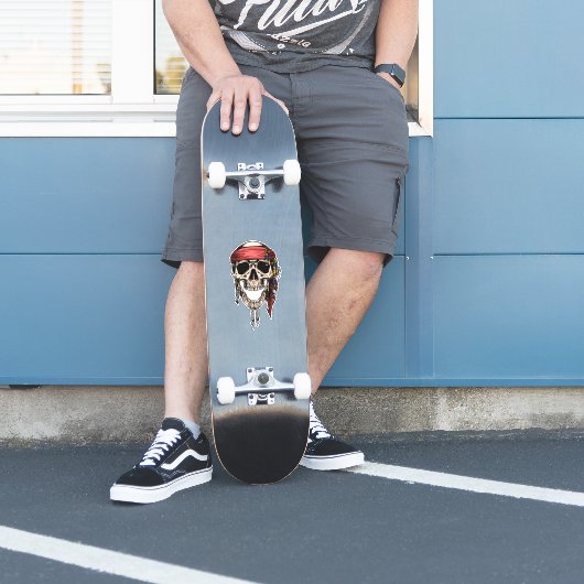 Piratenflagge Skull Aufkleber (Skater)