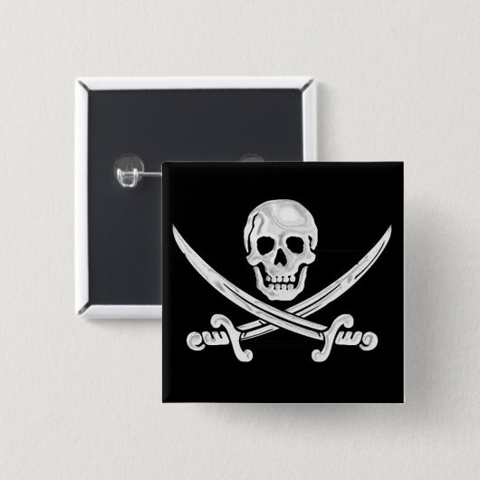 Piratenflagge Skull Button (Vorne & Hinten)
