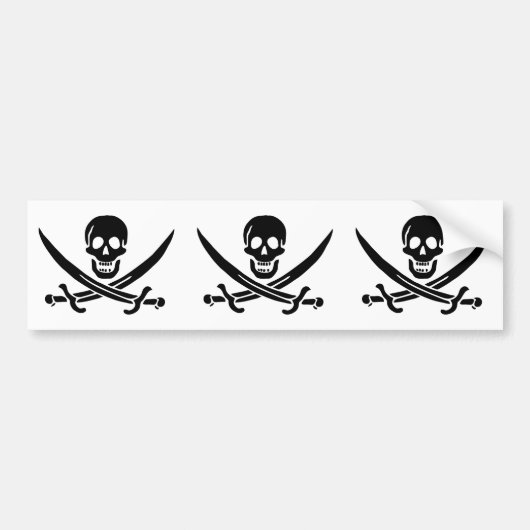 Piratenflagge Skull Crossed Schwerter Autoaufkleber (Vorne)