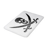Piratenflagge Skull Crossed Schwerter Badematte (Schrägansicht)