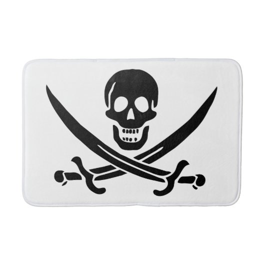 Piratenflagge Skull Crossed Schwerter Badematte (Vorderseite)