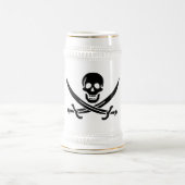 Piratenflagge Skull Crossed Schwerter Bierglas (Mittel)