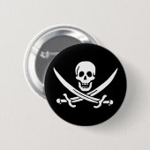 Piratenflagge Skull Crossed Schwerter Button (Vorne & Hinten)
