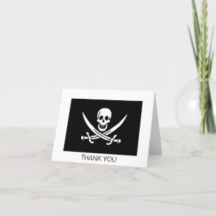 Piratenflagge Skull Crossed Schwerter Dankeskarte