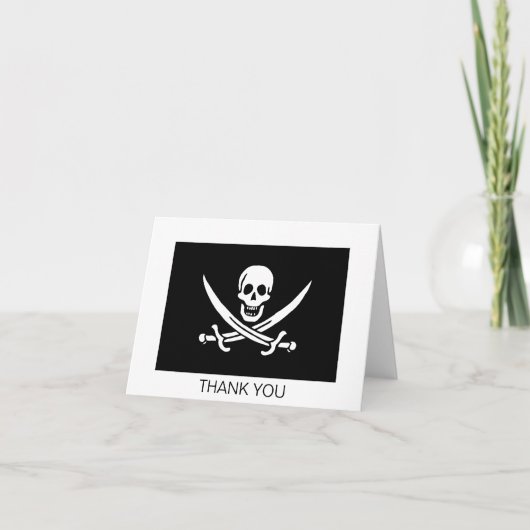 Piratenflagge Skull Crossed Schwerter Dankeskarte (Vorderseite)