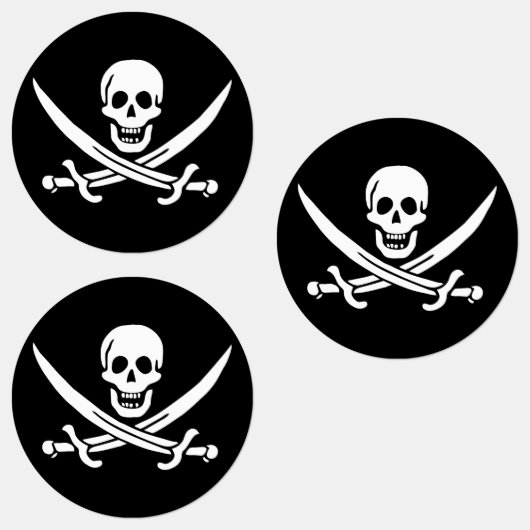 Piratenflagge Skull Crossed Schwerter Etiketten (Gruppe)