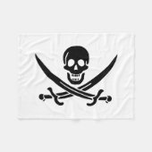 Piratenflagge Skull Crossed Schwerter Fleecedecke (Vorderseite (Horizontal))