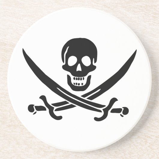 Piratenflagge Skull Crossed Schwerter Getränkeuntersetzer (Vorne)